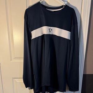Nike Navy and White Long Sleeve Tee